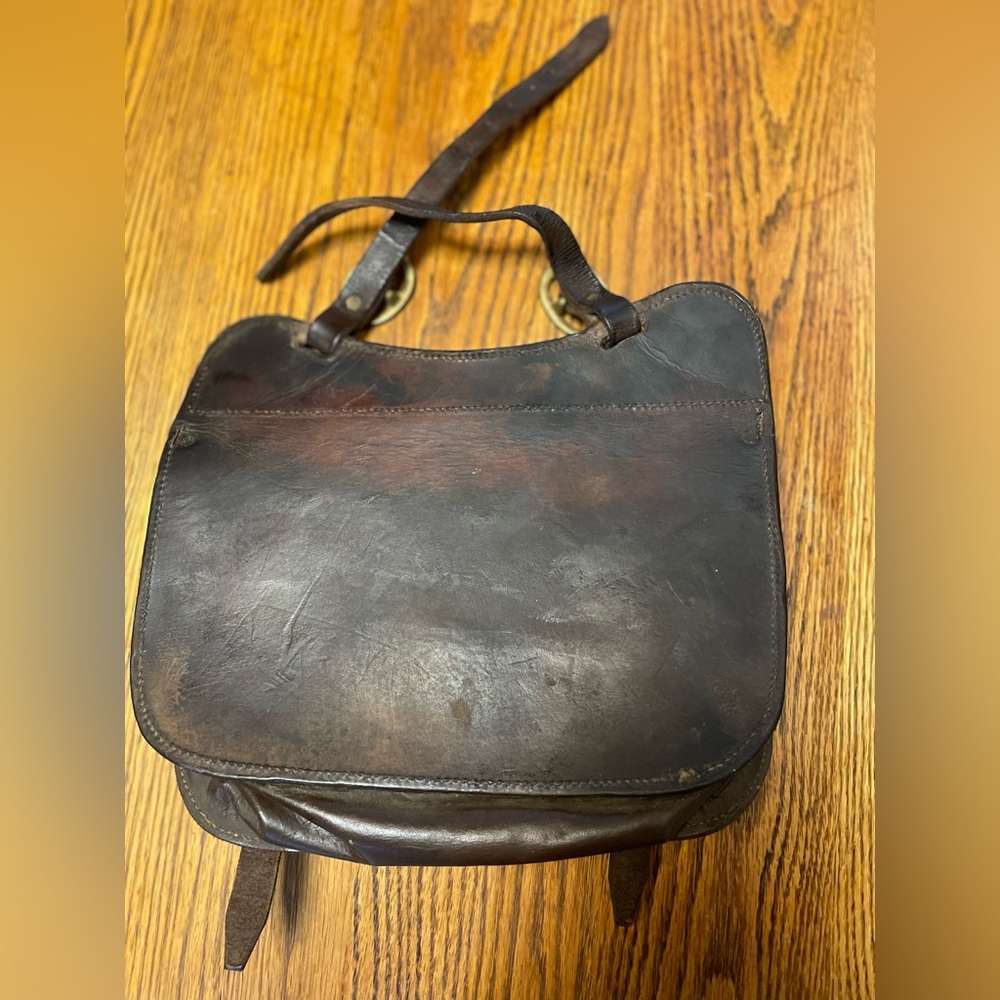 Moto/Horse Single Brown Leather Saddlebag Unisex - Picture 2 of 5